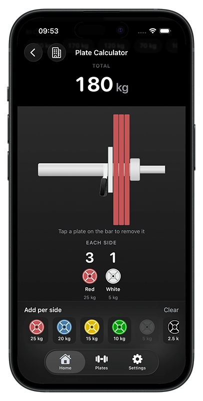 Stack mode: add plates one at a time and watch the total update