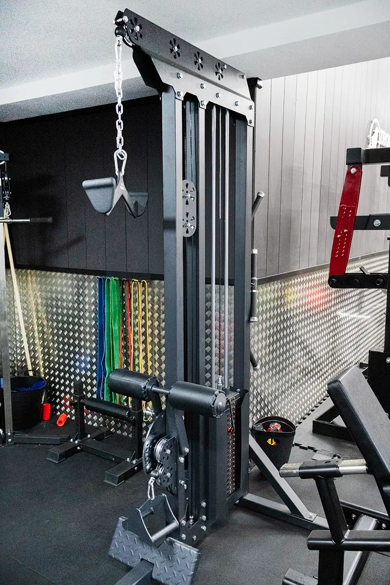 Lat pulldown and low row cable machine upstairs at Iron Raven Powerlifting Club, Kent